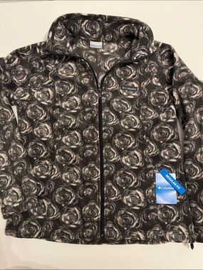 Columbia Fleece Jacket Women’s L Benton Springs Print Full Zip Gray NWT $65